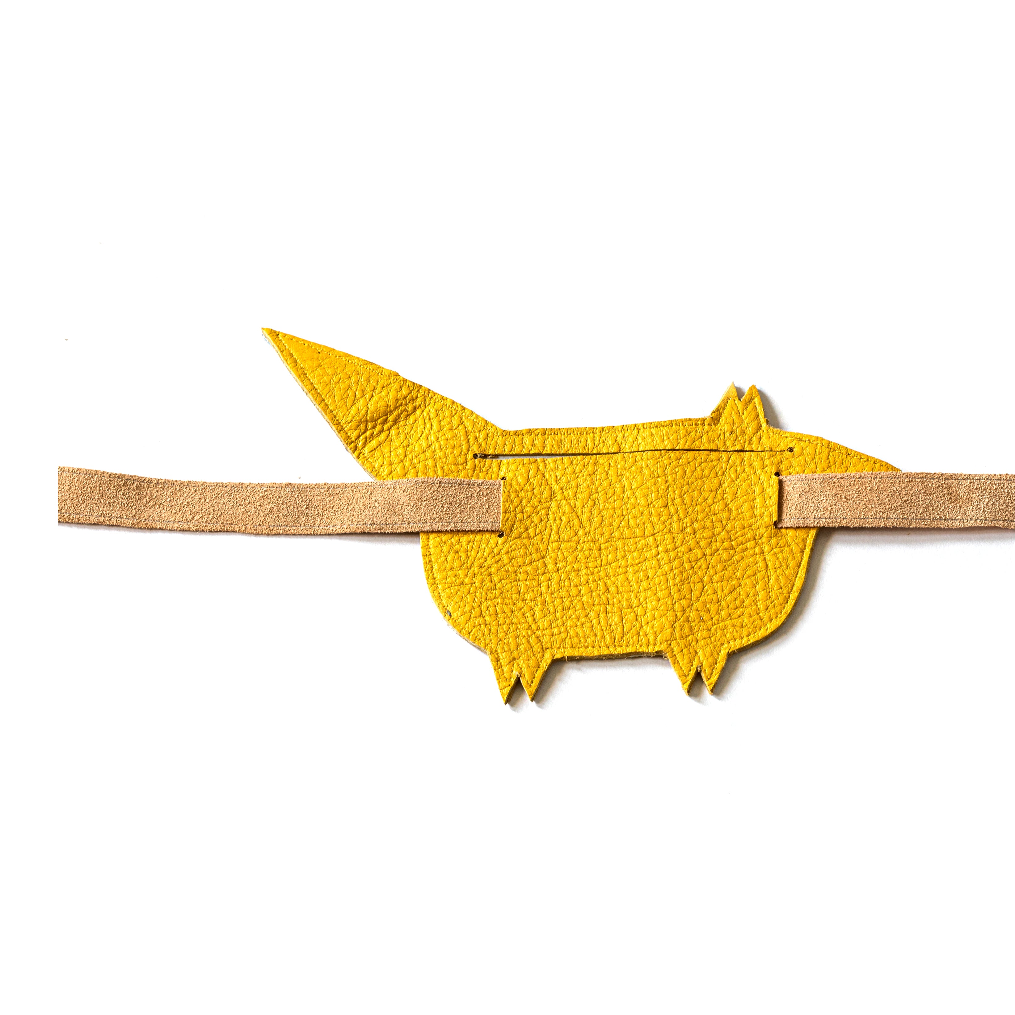 Eperfa leather belt bag fox, yellow, rear side