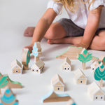 Child playing with Eperfa wooden Balaton Uplands building blocks
