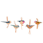 Eperfa wooden hillside birds set, Long-tailed tit, Great tit, Robin, Hawfinch, Goldfinch